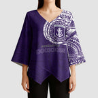 Personalized Fremantle Dockers Polynesian Kimono Sleeve Blouse Tribal Chest and Sleeve Tattoo Heritage Warrior
