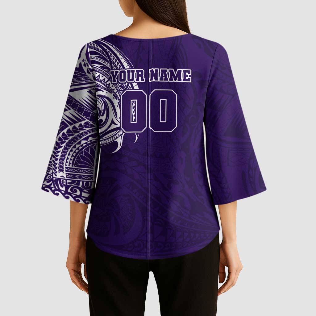 Personalized Fremantle Dockers Polynesian Kimono Sleeve Blouse Tribal Chest and Sleeve Tattoo Heritage Warrior