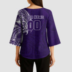 Personalized Fremantle Dockers Polynesian Kimono Sleeve Blouse Tribal Chest and Sleeve Tattoo Heritage Warrior