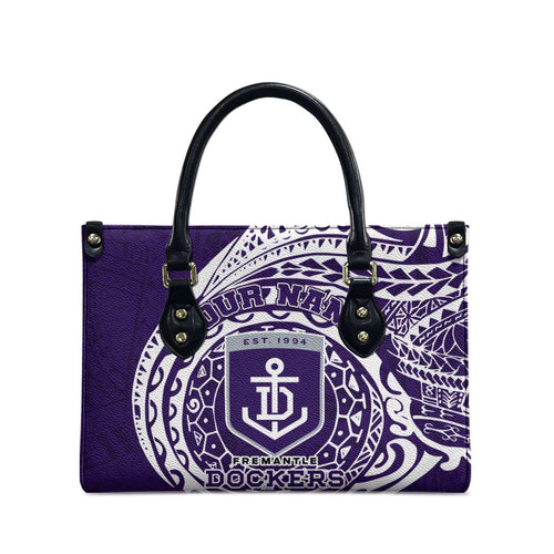 Personalized Fremantle Dockers Polynesian Leather Bag Tribal Chest and Sleeve Tattoo Heritage Warrior