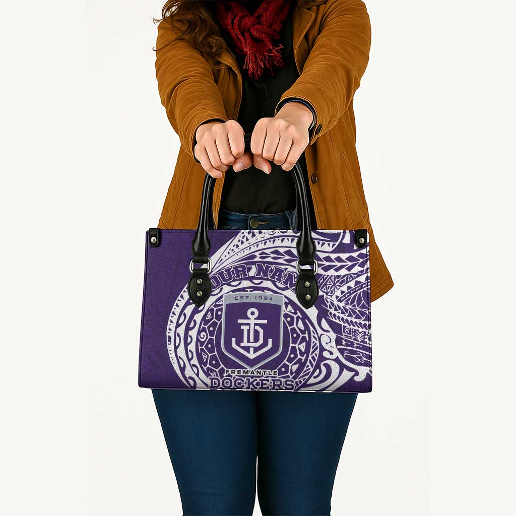Personalized Fremantle Dockers Polynesian Leather Bag Tribal Chest and Sleeve Tattoo Heritage Warrior