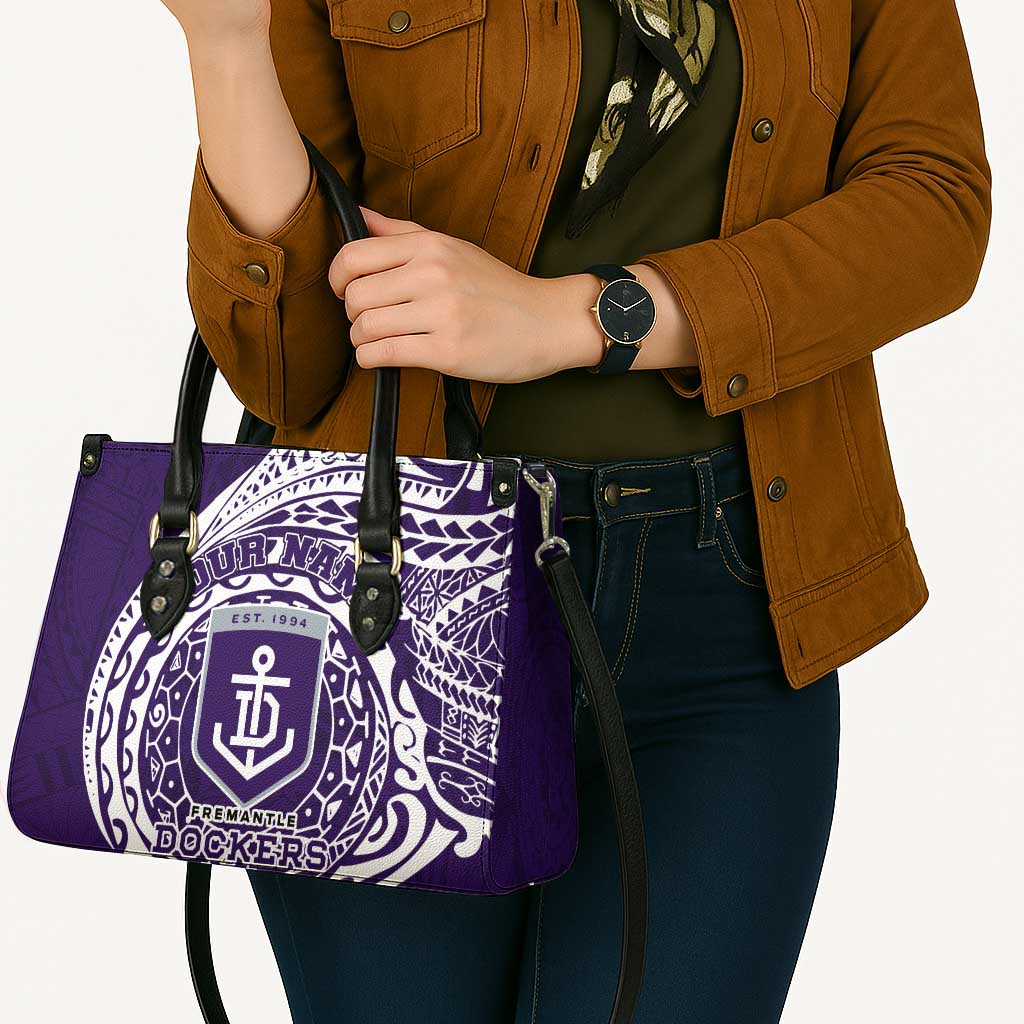 Personalized Fremantle Dockers Polynesian Leather Bag Tribal Chest and Sleeve Tattoo Heritage Warrior