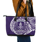 Personalized Fremantle Dockers Polynesian Leather Tote Bag Tribal Chest and Sleeve Tattoo Heritage Warrior