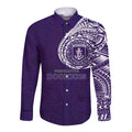 Personalized Fremantle Dockers Polynesian Long Sleeve Button Shirt Tribal Chest and Sleeve Tattoo Heritage Warrior