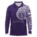 Personalized Fremantle Dockers Polynesian Long Sleeve Polo Shirt Tribal Chest and Sleeve Tattoo Heritage Warrior