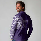 Personalized Fremantle Dockers Polynesian Long Sleeve Polo Shirt Tribal Chest and Sleeve Tattoo Heritage Warrior