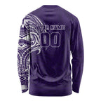Personalized Fremantle Dockers Polynesian Long Sleeve Shirt Tribal Chest and Sleeve Tattoo Heritage Warrior