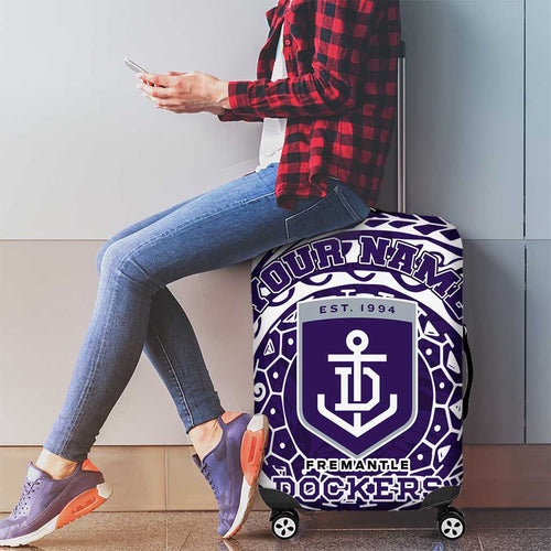 Personalized Fremantle Dockers Polynesian Luggage Cover Tribal Chest and Sleeve Tattoo Heritage Warrior
