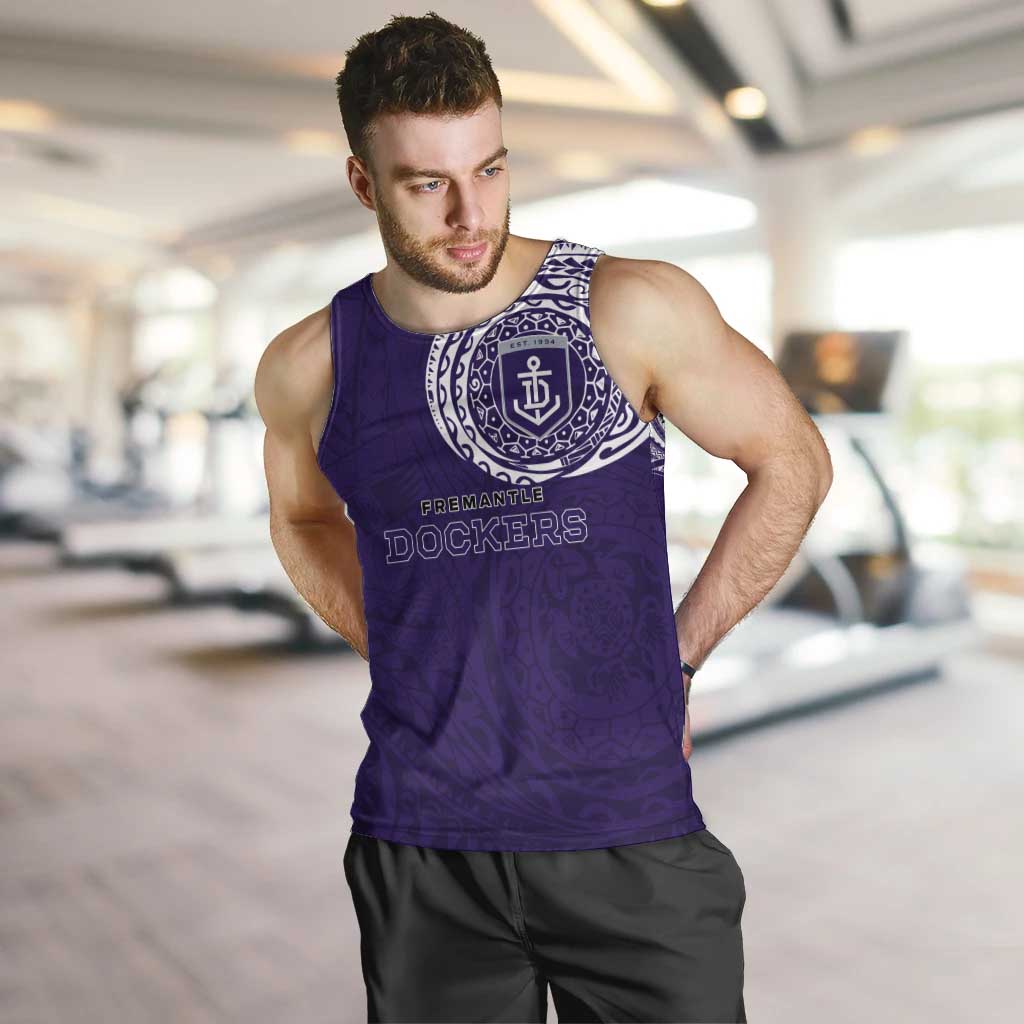 Personalized Fremantle Dockers Polynesian Men Tank Top Tribal Chest and Sleeve Tattoo Heritage Warrior