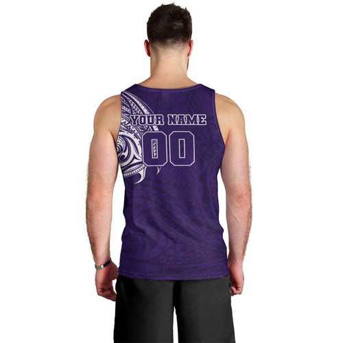Personalized Fremantle Dockers Polynesian Men Tank Top Tribal Chest and Sleeve Tattoo Heritage Warrior