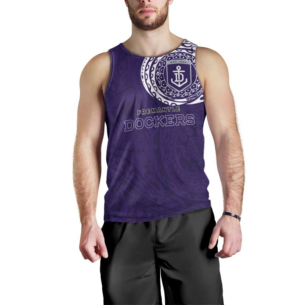 Personalized Fremantle Dockers Polynesian Men Tank Top Tribal Chest and Sleeve Tattoo Heritage Warrior
