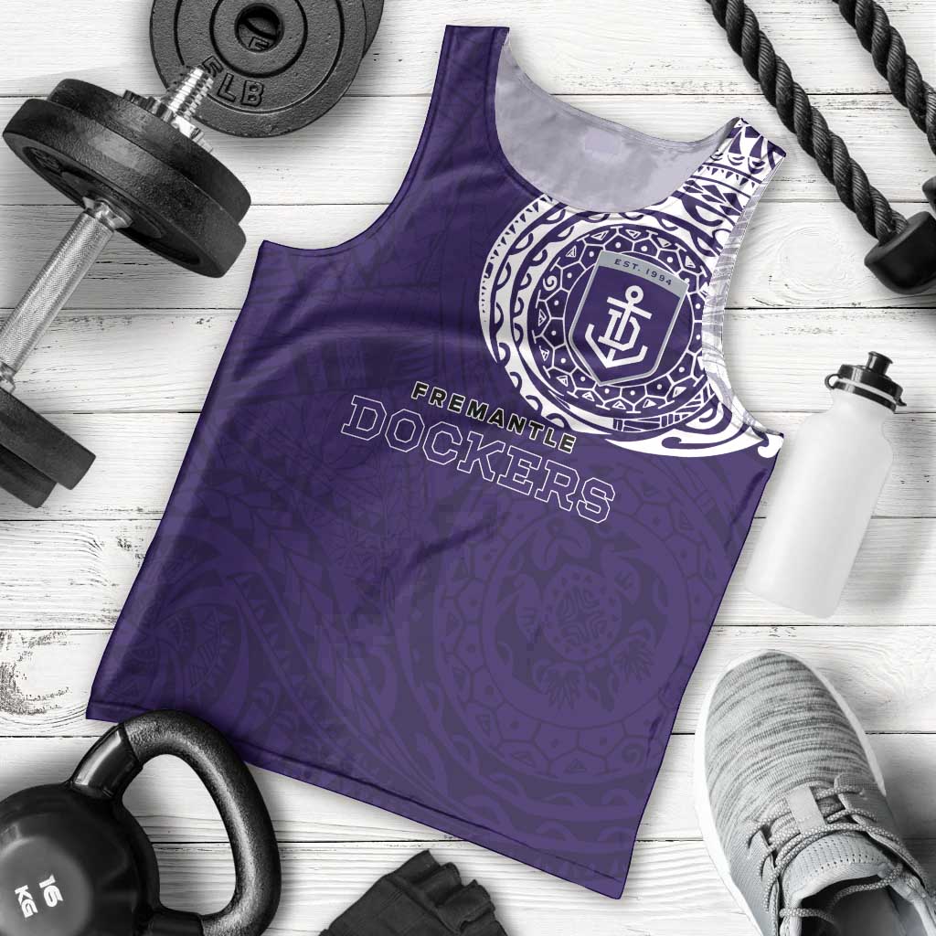 Personalized Fremantle Dockers Polynesian Men Tank Top Tribal Chest and Sleeve Tattoo Heritage Warrior