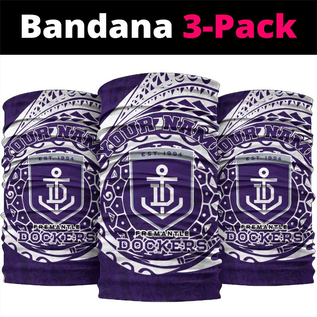 Personalized Fremantle Dockers Polynesian Neck Gaiter Tribal Chest and Sleeve Tattoo Heritage Warrior