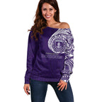 Personalized Fremantle Dockers Polynesian Off Shoulder Sweater Tribal Chest and Sleeve Tattoo Heritage Warrior