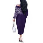 Personalized Fremantle Dockers Polynesian Off The Shoulder Long Sleeve Dress Tribal Chest and Sleeve Tattoo Heritage Warrior