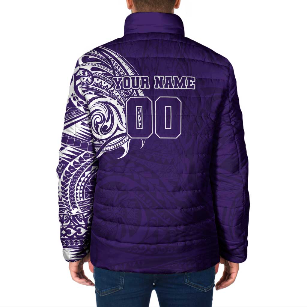 Personalized Fremantle Dockers Polynesian Padded Jacket Tribal Chest and Sleeve Tattoo Heritage Warrior