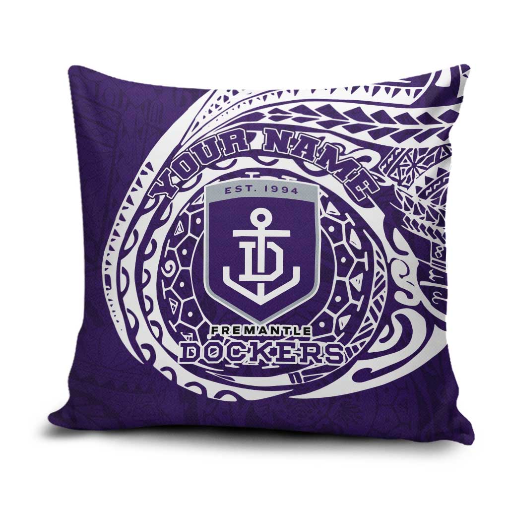 Personalized Fremantle Dockers Polynesian Pillow Cover Tribal Chest and Sleeve Tattoo Heritage Warrior