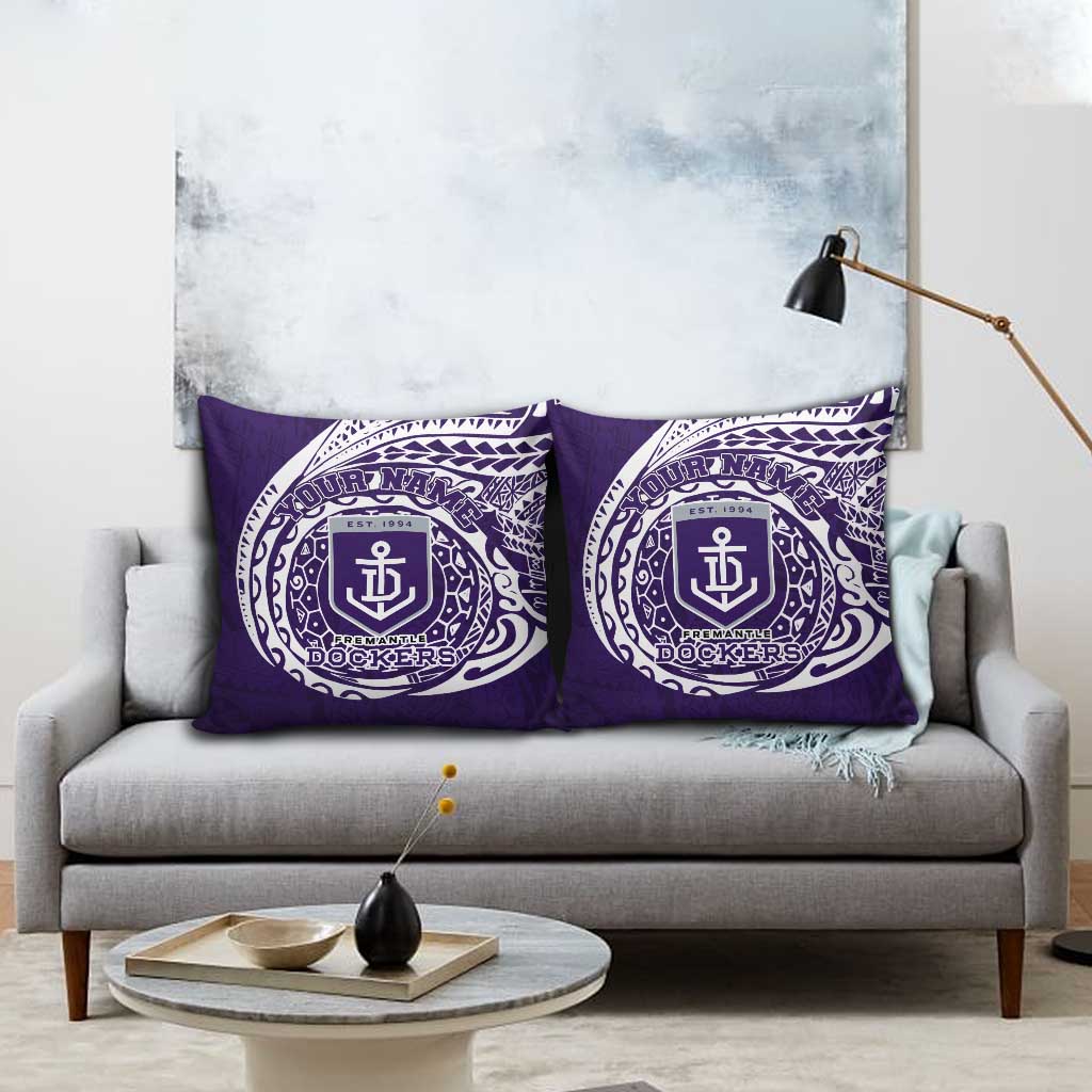 Personalized Fremantle Dockers Polynesian Pillow Cover Tribal Chest and Sleeve Tattoo Heritage Warrior
