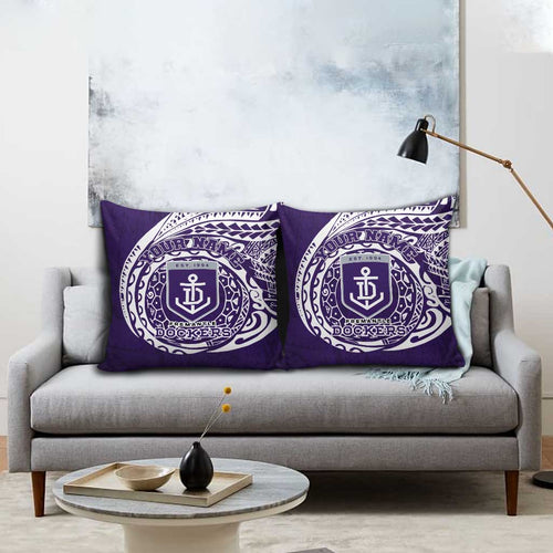 Personalized Fremantle Dockers Polynesian Pillow Cover Tribal Chest and Sleeve Tattoo Heritage Warrior