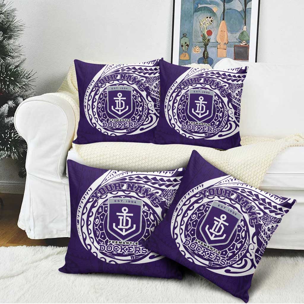 Personalized Fremantle Dockers Polynesian Pillow Cover Tribal Chest and Sleeve Tattoo Heritage Warrior