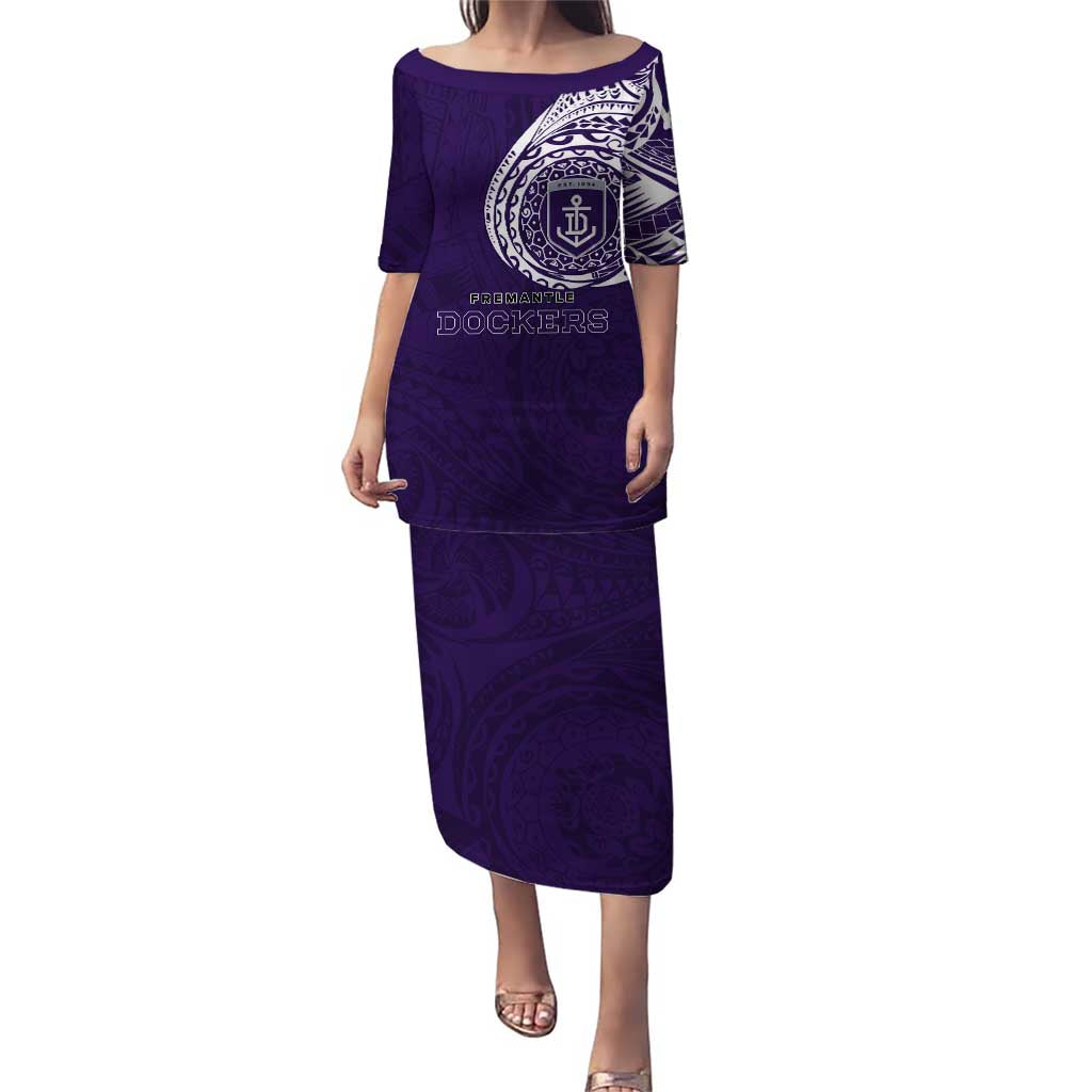 Personalized Fremantle Dockers Polynesian Puletasi Tribal Chest and Sleeve Tattoo Heritage Warrior