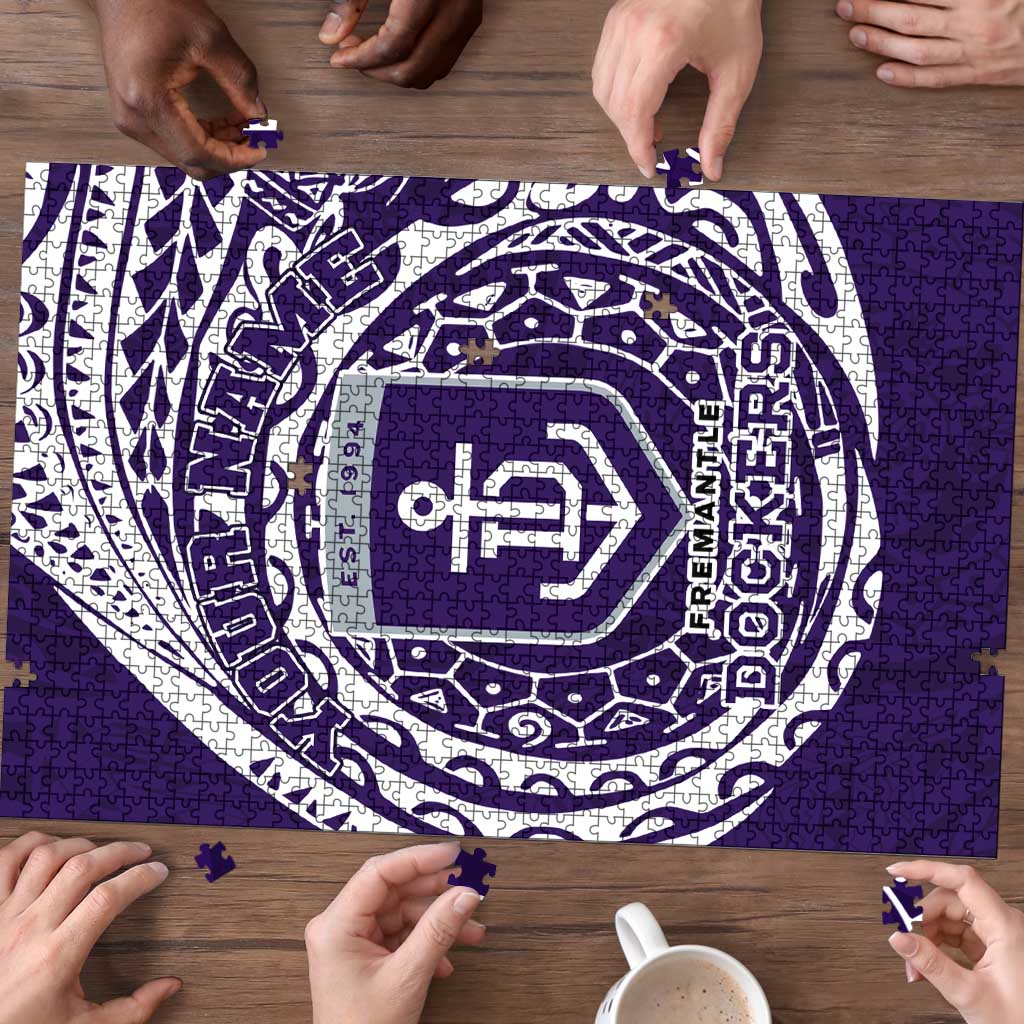Personalized Fremantle Dockers Polynesian Puzzle Tribal Chest and Sleeve Tattoo Heritage Warrior