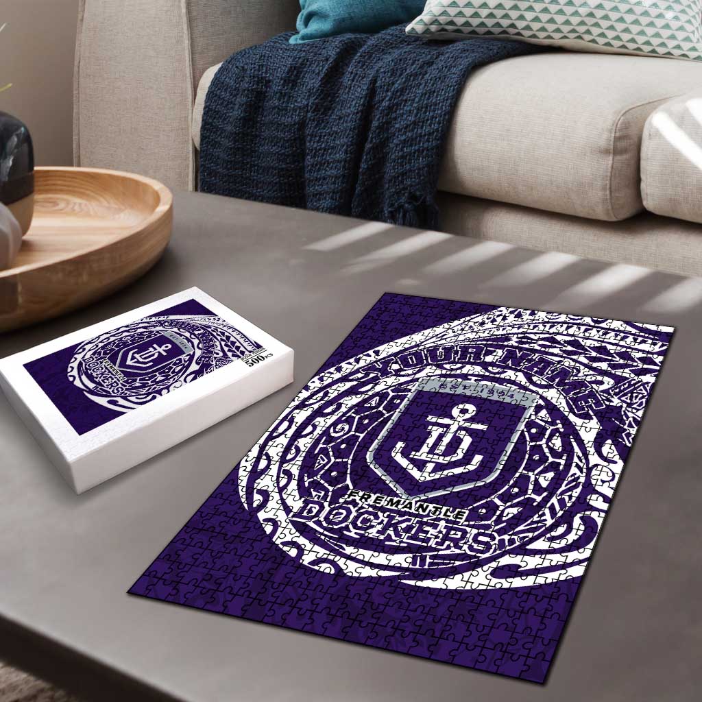 Personalized Fremantle Dockers Polynesian Puzzle Tribal Chest and Sleeve Tattoo Heritage Warrior