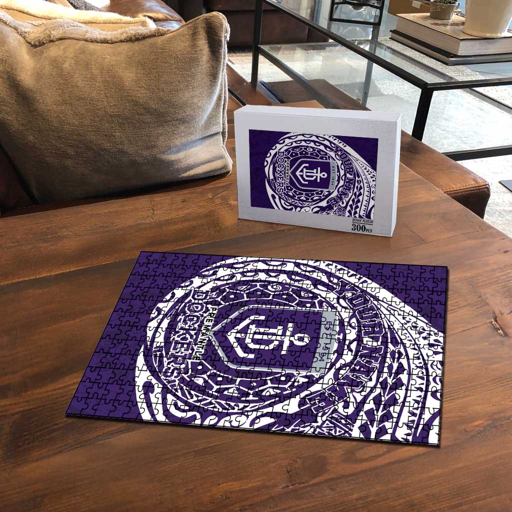 Personalized Fremantle Dockers Polynesian Puzzle Tribal Chest and Sleeve Tattoo Heritage Warrior