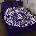Personalized Fremantle Dockers Polynesian Quilt Bed Set Tribal Chest and Sleeve Tattoo Heritage Warrior