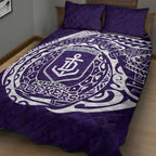 Personalized Fremantle Dockers Polynesian Quilt Bed Set Tribal Chest and Sleeve Tattoo Heritage Warrior