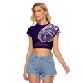 Personalized Fremantle Dockers Polynesian Raglan Cropped T Shirt Tribal Chest and Sleeve Tattoo Heritage Warrior