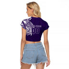 Personalized Fremantle Dockers Polynesian Raglan Cropped T Shirt Tribal Chest and Sleeve Tattoo Heritage Warrior