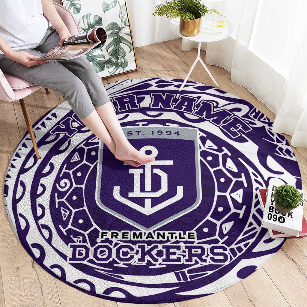 Personalized Fremantle Dockers Polynesian Round Carpet Tribal Chest and Sleeve Tattoo Heritage Warrior