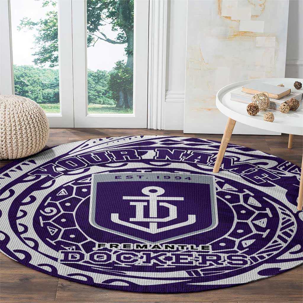 Personalized Fremantle Dockers Polynesian Round Carpet Tribal Chest and Sleeve Tattoo Heritage Warrior