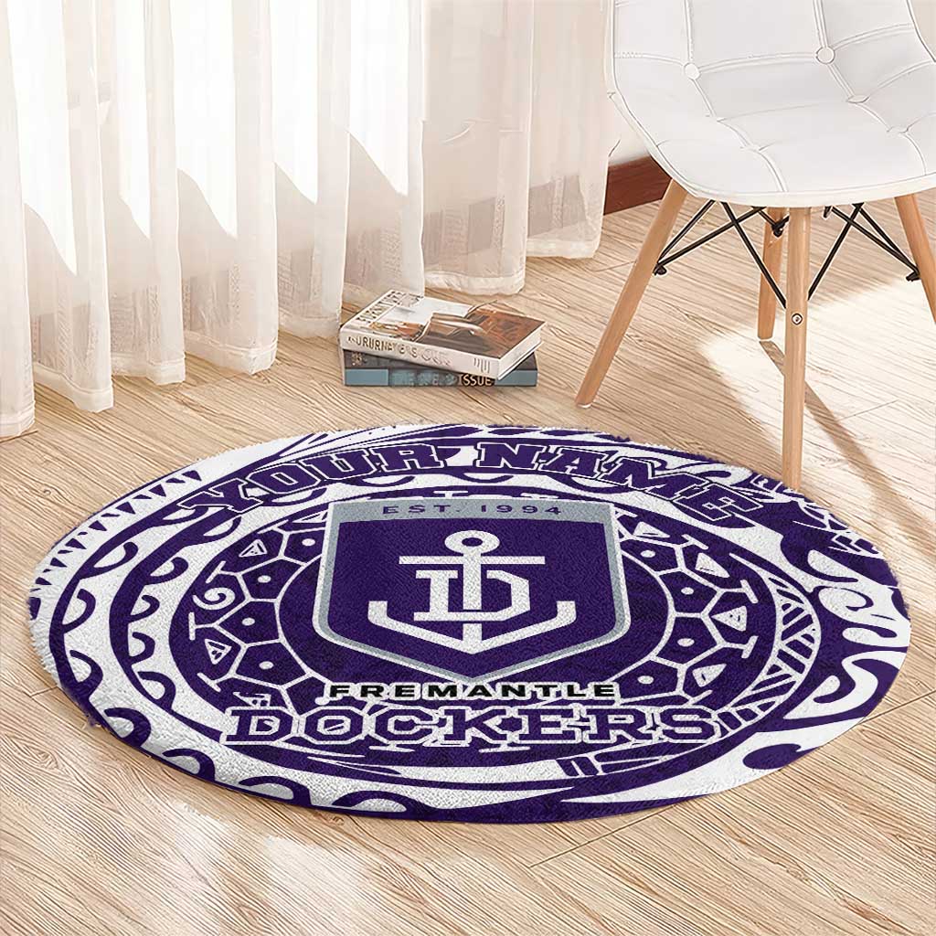 Personalized Fremantle Dockers Polynesian Round Carpet Tribal Chest and Sleeve Tattoo Heritage Warrior