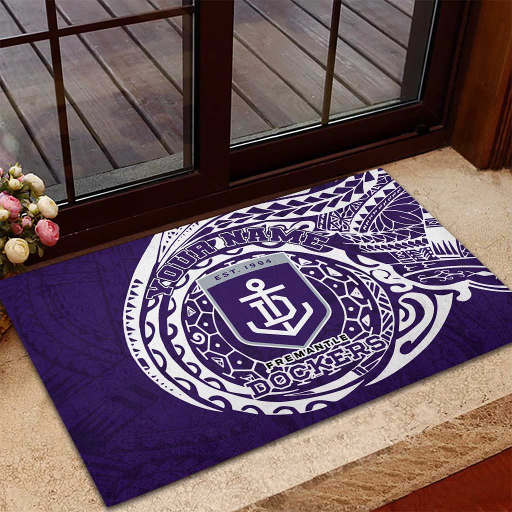 Personalized Fremantle Dockers Polynesian Rubber Doormat Tribal Chest and Sleeve Tattoo Heritage Warrior