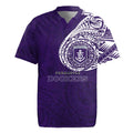 Personalized Fremantle Dockers Polynesian Rugby Jersey Tribal Chest and Sleeve Tattoo Heritage Warrior