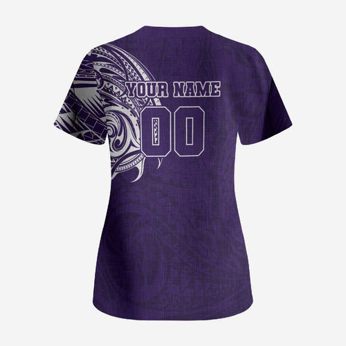Personalized Fremantle Dockers Polynesian Scrub Top Tribal Chest and Sleeve Tattoo Heritage Warrior