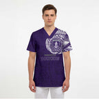 Personalized Fremantle Dockers Polynesian Scrub Top Tribal Chest and Sleeve Tattoo Heritage Warrior