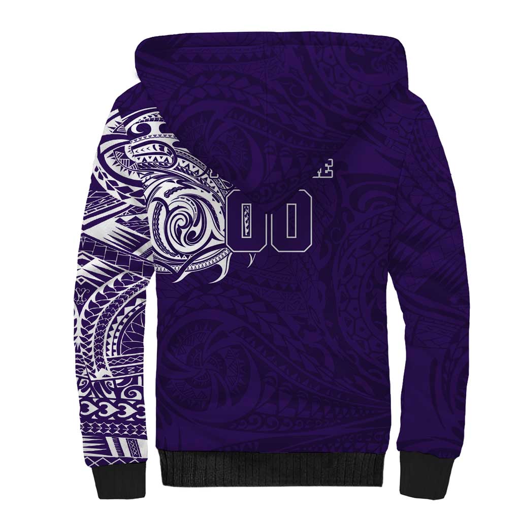Personalized Fremantle Dockers Polynesian Sherpa Hoodie Tribal Chest and Sleeve Tattoo Heritage Warrior