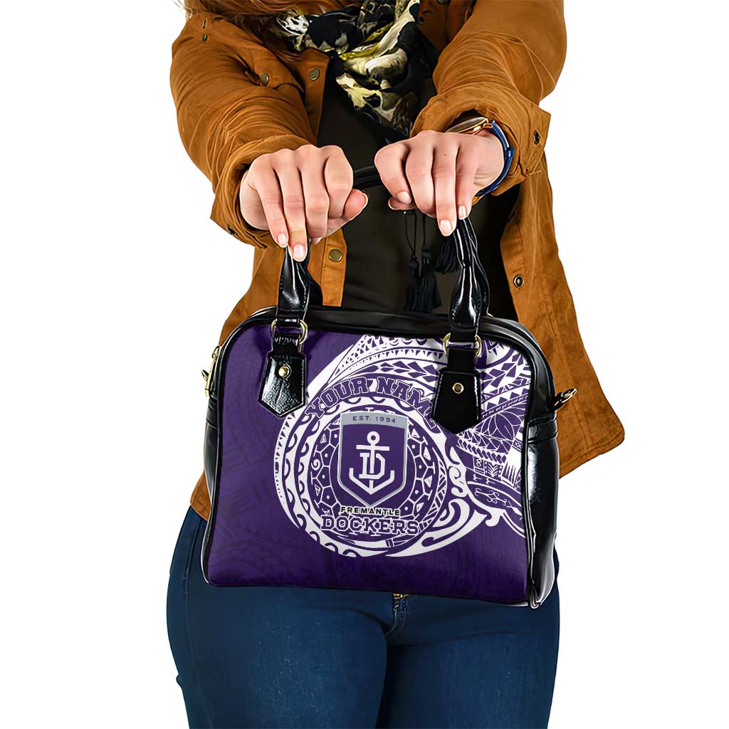 Personalized Fremantle Dockers Polynesian Shoulder Handbag Tribal Chest and Sleeve Tattoo Heritage Warrior