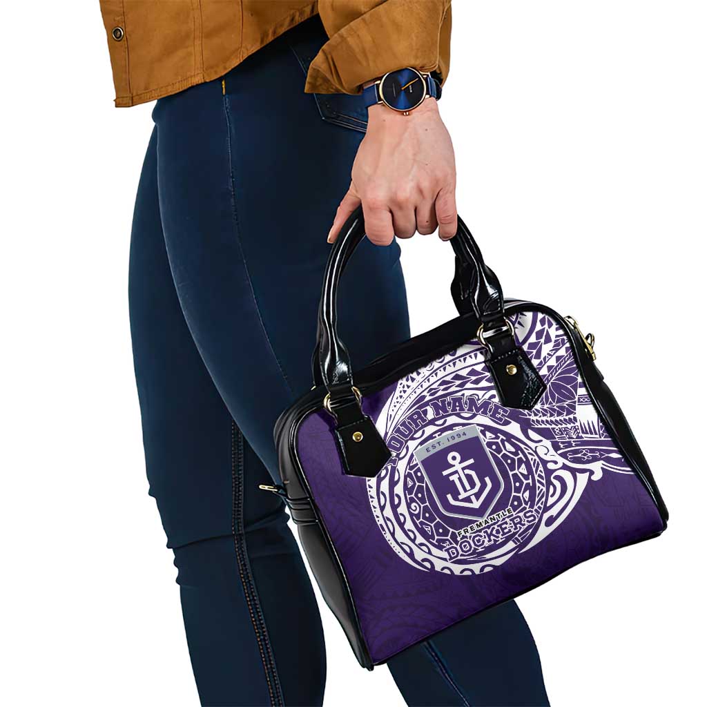 Personalized Fremantle Dockers Polynesian Shoulder Handbag Tribal Chest and Sleeve Tattoo Heritage Warrior
