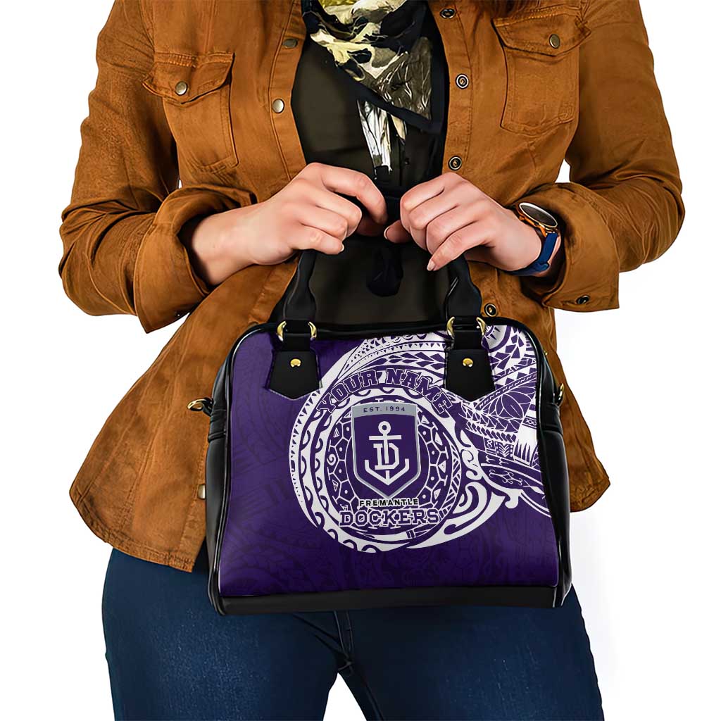 Personalized Fremantle Dockers Polynesian Shoulder Handbag Tribal Chest and Sleeve Tattoo Heritage Warrior