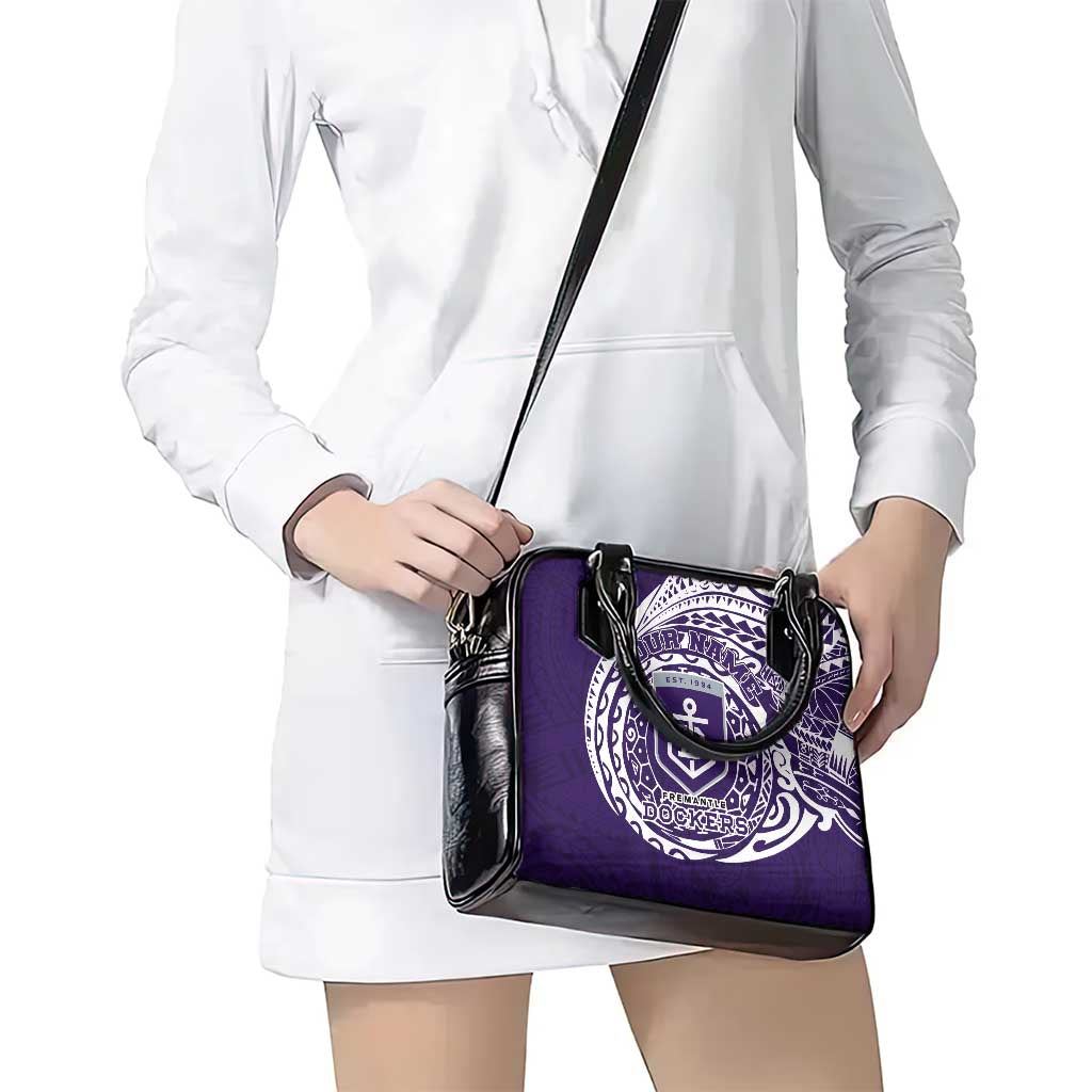 Personalized Fremantle Dockers Polynesian Shoulder Handbag Tribal Chest and Sleeve Tattoo Heritage Warrior