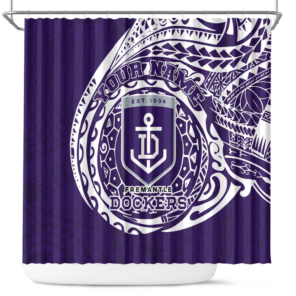Personalized Fremantle Dockers Polynesian Shower Curtain Tribal Chest and Sleeve Tattoo Heritage Warrior