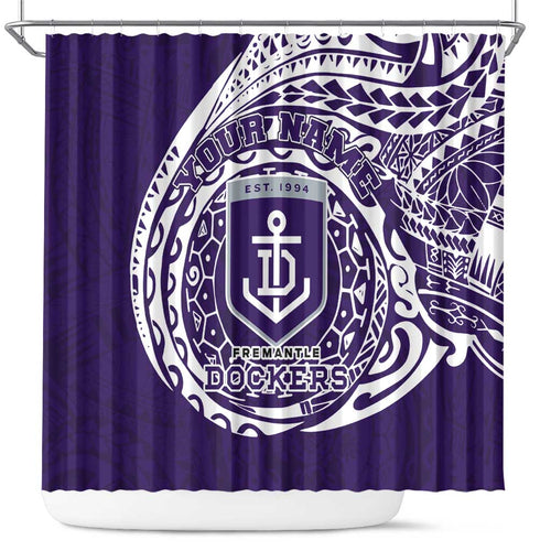 Personalized Fremantle Dockers Polynesian Shower Curtain Tribal Chest and Sleeve Tattoo Heritage Warrior