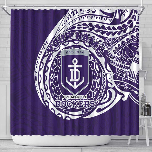 Personalized Fremantle Dockers Polynesian Shower Curtain Tribal Chest and Sleeve Tattoo Heritage Warrior