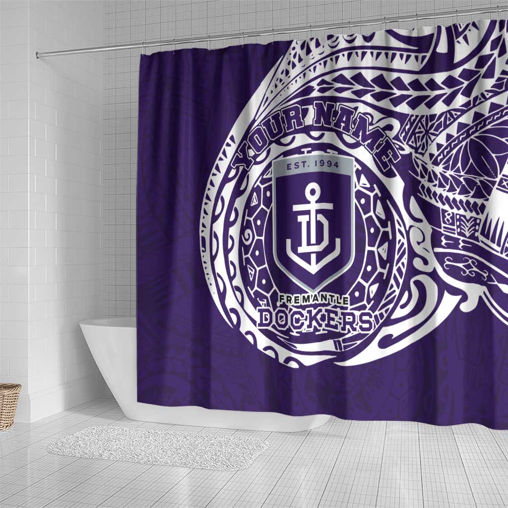 Personalized Fremantle Dockers Polynesian Shower Curtain Tribal Chest and Sleeve Tattoo Heritage Warrior