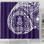 Personalized Fremantle Dockers Polynesian Shower Curtain Tribal Chest and Sleeve Tattoo Heritage Warrior