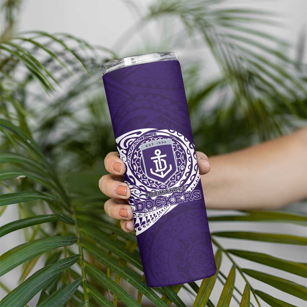 Personalized Fremantle Dockers Polynesian Skinny Tumbler Tribal Chest and Sleeve Tattoo Heritage Warrior